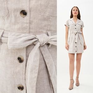 Banana Republic linen belted safari dress